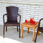 Chaise de salle à manger Sunnydaze Segesta d'extérieur/d'intérieur de qualité commerciale en plastique au design imitation bois, résistante aux intempéries