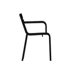 Flash Furniture Nash Sedia Impilabile per Interni ed Esterni in Acciaio per Uso Commerciale con 2 Doghe e Braccioli, Set da 2