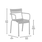 Flash Furniture Nash Sedia Impilabile per Interni ed Esterni in Acciaio per Uso Commerciale con 2 Doghe e Braccioli, Set da 2