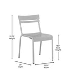 Flash Furniture Nash, sedia impilabile in acciaio per uso commerciale, sedia senza braccioli da interno ed esterno con schienale a 2 doghe, set da 2