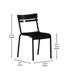 Flash Furniture Nash, sedia impilabile in acciaio per uso commerciale, sedia senza braccioli da interno ed esterno con schienale a 2 doghe, set da 2