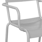 Flash Furniture Nash Sedia Impilabile per Interni/Esterni in Acciaio per Uso Commerciale con 2 Doghe e Braccioli, Set da 4