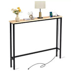 Table d'entrée marron rouille 1 pièce en fer Triamine 100*15*79cm avec prises