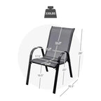 Costway Set di 4 Sedie da Giardino Impilabili con Braccioli Salvaspazio Marrone/Grigio