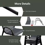 Costway Set di 4 Sedie da Giardino Impilabili con Braccioli Salvaspazio Marrone/Grigio