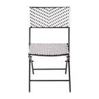 Flash Furniture Rouen, Set di due sedie pieghevoli da bistrò in rattan PE con struttura in metallo per uso interno ed esterno
