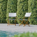 Flash Furniture Rouen, Set di due sedie pieghevoli da bistrò in rattan PE con struttura in metallo per uso interno ed esterno