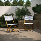 Flash Furniture Rouen, Set di due sedie pieghevoli da bistrò in rattan PE con struttura in metallo per uso interno ed esterno