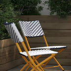 Flash Furniture Rouen, Set di due sedie pieghevoli da bistrò in rattan PE con struttura in metallo per uso interno ed esterno