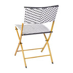 Flash Furniture Rouen, Set di due sedie pieghevoli da bistrò in rattan PE con struttura in metallo per uso interno ed esterno