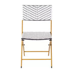 Flash Furniture Rouen, Set di due sedie pieghevoli da bistrò in rattan PE con struttura in metallo per uso interno ed esterno