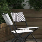Flash Furniture Rouen, Set di due sedie pieghevoli da bistrò in rattan PE con struttura in metallo per uso interno ed esterno
