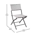 Flash Furniture Rouen, Set di due sedie pieghevoli da bistrò in rattan PE con struttura in metallo per uso interno ed esterno