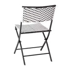 Flash Furniture Rouen, Set di due sedie pieghevoli da bistrò in rattan PE con struttura in metallo per uso interno ed esterno
