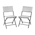 Flash Furniture Rouen, Set di due sedie pieghevoli da bistrò in rattan PE con struttura in metallo per uso interno ed esterno