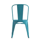 Chaise empilable Emma et Oliver, qualité commerciale, lot de 4, métal vieilli, intérieur-extérieur