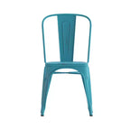 Chaise empilable Emma et Oliver, qualité commerciale, lot de 4, métal vieilli, intérieur-extérieur