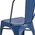Chaise empilable Emma et Oliver, qualité commerciale, lot de 4, métal vieilli, intérieur-extérieur