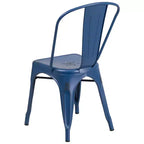 Chaise empilable Emma et Oliver, qualité commerciale, lot de 4, métal vieilli, intérieur-extérieur