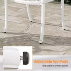 Costway 4 sedie da pranzo impilabili in alluminio pressofuso per patio, bronzo/bianco