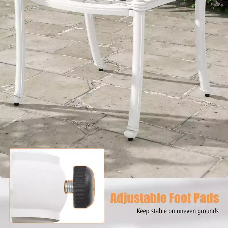 Costway 4 sedie da pranzo impilabili in alluminio pressofuso per patio, bronzo/bianco