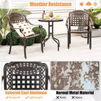 Costway 4 sedie da pranzo impilabili in alluminio pressofuso per patio, bronzo/bianco
