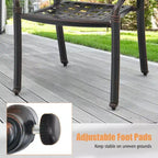 Costway 4 sedie da pranzo impilabili in alluminio pressofuso per patio, bronzo/bianco