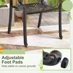 Costway 2 sedie da pranzo per patio in fusione di alluminio con braccioli, impilabili, da esterno, marrone/bianco