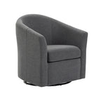 Set di 2 Poltrone Girevoli Moderne Imbottite a Barilotto, Poltrone Accent per Soggiorno
