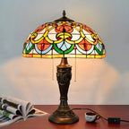 Lampada da tavolo HomeyFad a 2 luci, vintage, con cupola in vetro inossidabile