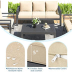 AECOJOY Set di mobili da giardino a 7 pezzi in alluminio Set da conversazione per esterni
