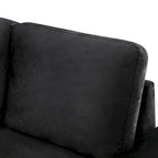 Divano sezionale a L a 5 posti con funzione letto, con pouf contenitore, vano contenitore nel bracciolo e ricarica USB per soggiorno, 84,75 pollici
