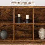 Libreria organizer a 8 cubi, libreria orizzontale rustica, libreria in legno da 62 pollici per ingresso, librerie lunghe e basse per soggiorno