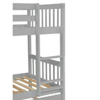 Lit superposé moderne en bois, double sur double avec lit gigogne, convertible en 2 lits