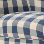 Poltrona imbottita schienale alto Modern Retro 30,25" con gambe in legno per soggiorno