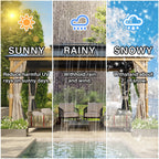 EROMMY Gazebo a tetto rigido, Pergola da esterno con doppio tetto, zanzariere e tende, Tenda da sole resistente per patio, cortile, feste in piscina