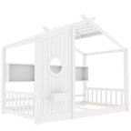 Struttura Letto a Piattaforma per Bambini Doppia/Matrimoniale Letto da Terra per Bambini Letto Montessori Letto a Casetta con Ripiano Portaoggetti - ModernLuxe