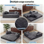 Canapé-lit convertible 5-en-1 80.7 – Côtelé, 1200 lbs, Aucun assemblage requis