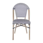 Flash Furniture Marsiglia, set di 2 sedie impilabili da bistrò per interni/esterni, schienale e seduta in Textilene, struttura in alluminio con stampa bamboo