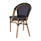 Flash Furniture Marsiglia, set di 2 sedie impilabili da bistrò per interni/esterni, schienale e seduta in Textilene, struttura in alluminio con stampa bamboo