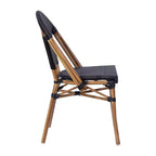 Flash Furniture Marsiglia, set di 2 sedie impilabili da bistrò per interni/esterni, schienale e seduta in Textilene, struttura in alluminio con stampa bamboo