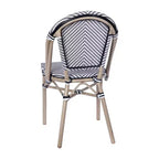 Flash Furniture Marsiglia, set di 2 sedie impilabili da bistrò per interni/esterni, schienale e seduta in Textilene, struttura in alluminio con stampa bamboo