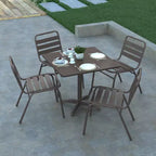 Emma et Oliver Lot de 4 Chaises de Restaurant Commerciales sans Accoudoirs en Aluminium Empilables Intérieur-Extérieur avec Dossier à Trois Lattes