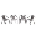 Flash Furniture Lila 4 Pack Metal Restaurant Stack Chair with Aluminum Slats
