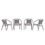 Flash Furniture Lila 4 Pack Metal Restaurant Stack Chair with Aluminum Slats