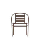 Flash Furniture Lila Confezione da 4 Sedie Impilabili per Ristorante in Metallo con Doghe in Alluminio