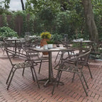 Flash Furniture Lila Confezione da 4 Sedie Impilabili per Ristorante in Metallo con Doghe in Alluminio