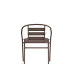 Flash Furniture Lila Confezione da 4 Sedie Impilabili per Ristorante in Metallo con Doghe in Alluminio