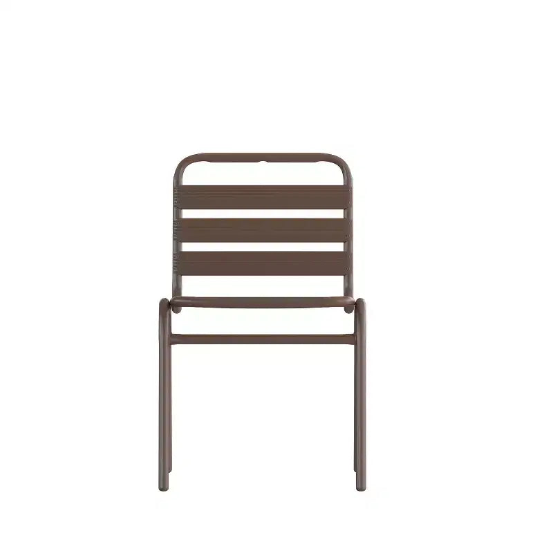 Flash Furniture Lila, set da 4 sedie impilabili in alluminio per ristoranti, senza braccioli, da interni ed esterni, con schienale a tripla doga