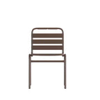 Flash Furniture Lila, set da 4 sedie impilabili in alluminio per ristoranti, senza braccioli, da interni ed esterni, con schienale a tripla doga